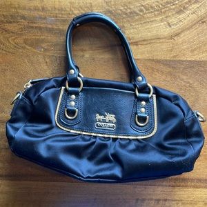 Coach Amanda Satin mini handbag black and gold